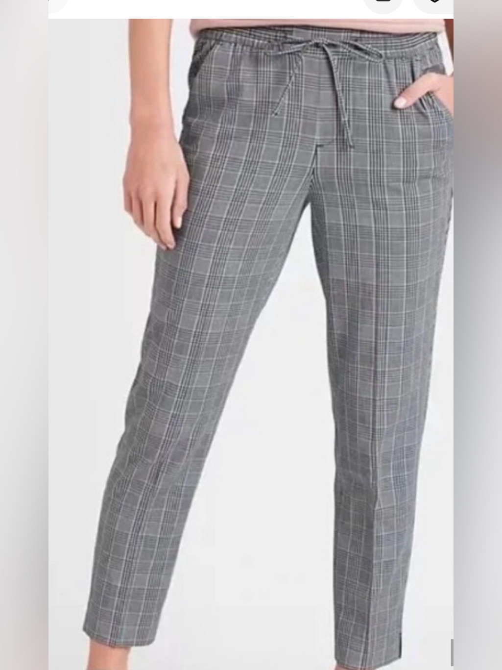 Banana Republic Gray Plaid Tailored Chinos